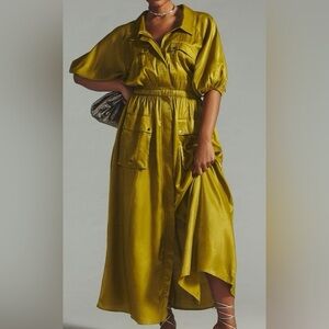 Samant Chauhan Gold Metallic Utility Jacket Zip Front Lightweight XSP